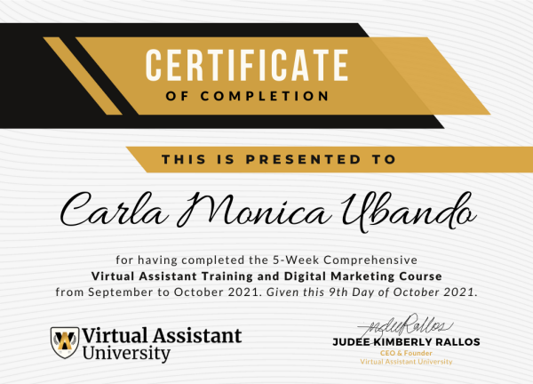 VAU CERTIFICATE